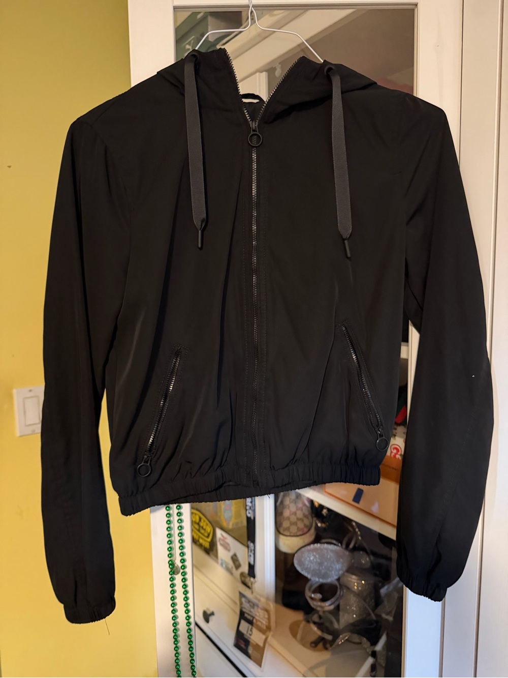 Garage Black Hooded Bomber Jacket